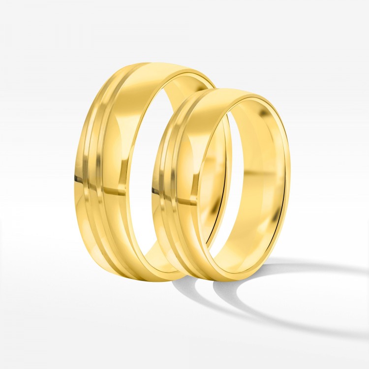 Obrączki ślubne z żółego złota 5.5mm półokrągłe