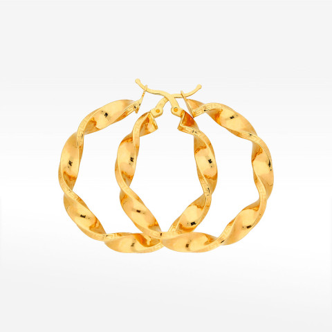 Kolczyki ze złota 3.9cm koła z wzorem greckim