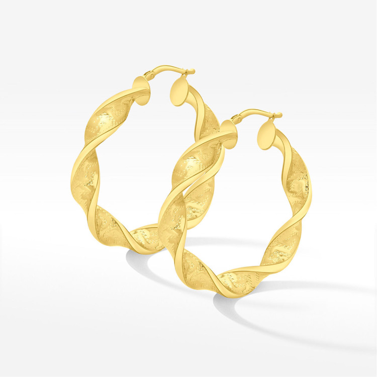 Kolczyki ze złota 3.6cm koła z wzorem greckim