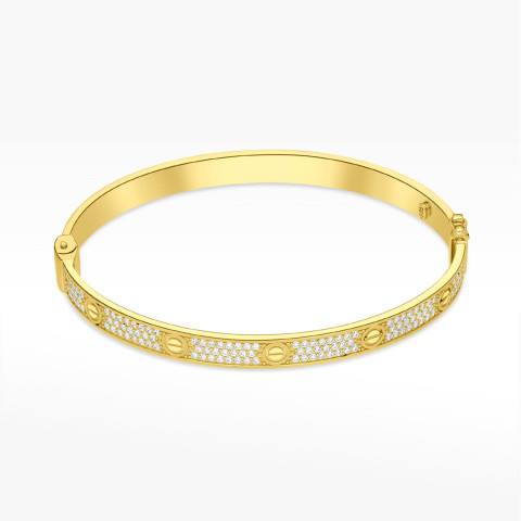 Bransoletka ze złota z białymi cyrkoniami