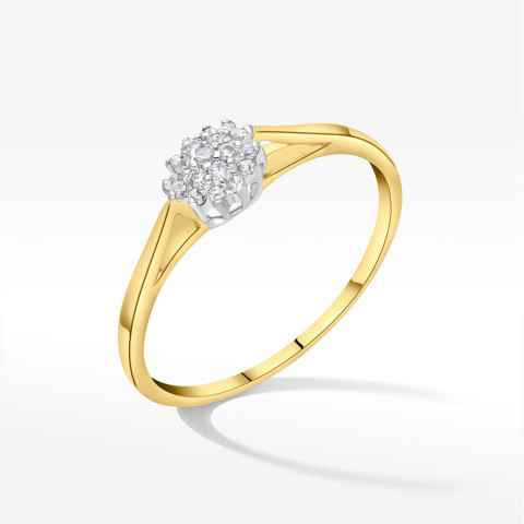 Pierścionek ze złota z białymi cyrkoniami