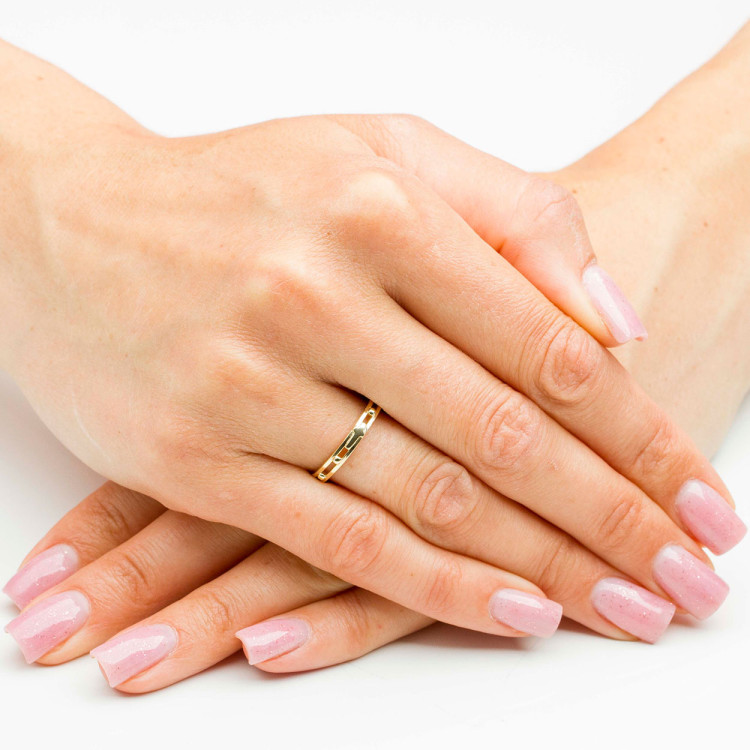 Pierścionek ze złota różaniec