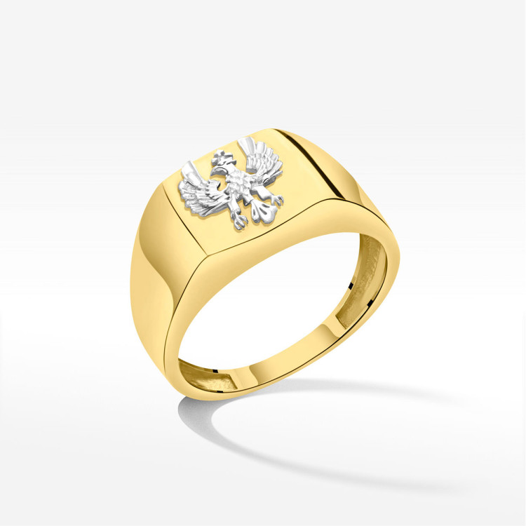 Sygnet ze złota z orłem