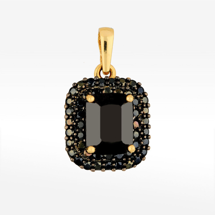 Zawieszka ze złota z czarnymi cyrkoniami