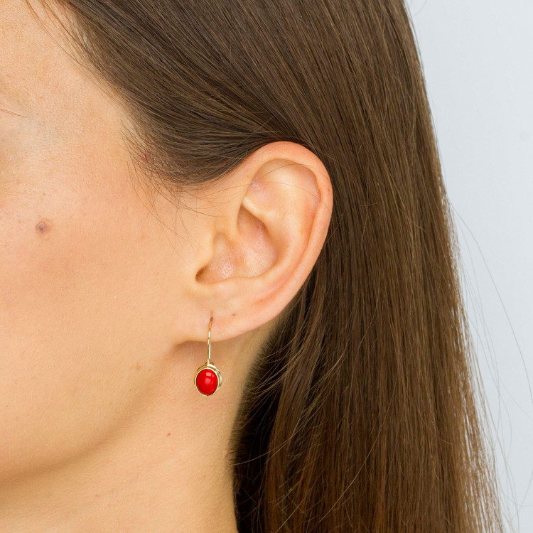 Kolczyki ze złota z koralem