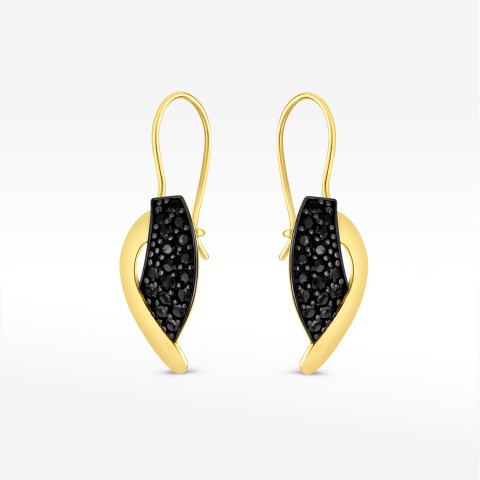 Kolczyki ze złota z czarnymi cyrkoniami