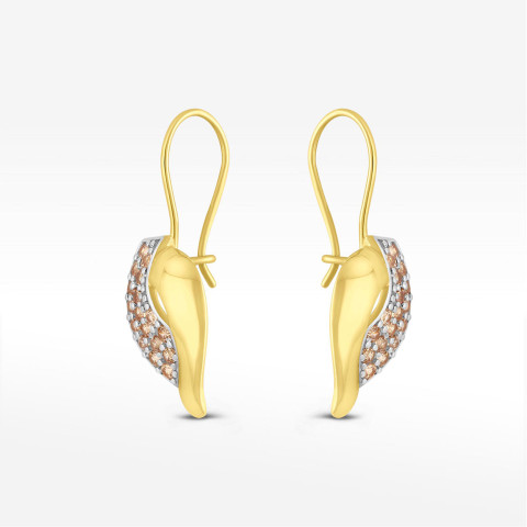 Kolczyki ze złota z zółtymi cyrkoniami