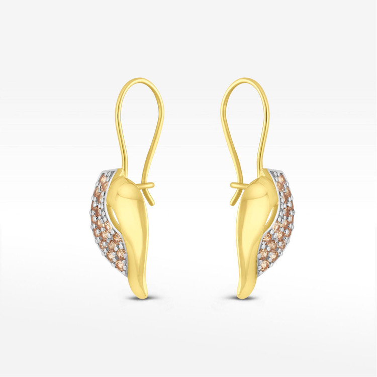 Kolczyki ze złota z zółtymi cyrkoniami