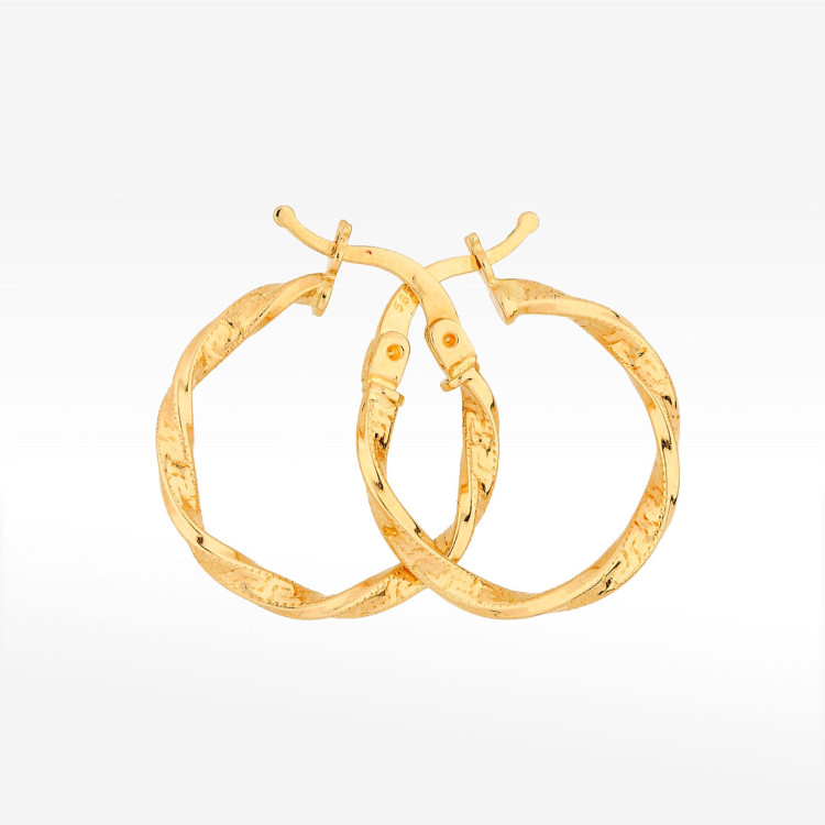 Kolczyki ze złota 2.0cm koła z wzorem greckim