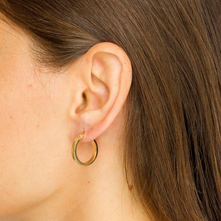 Kolczyki ze złota 1.9cm koła z wzorem greckim