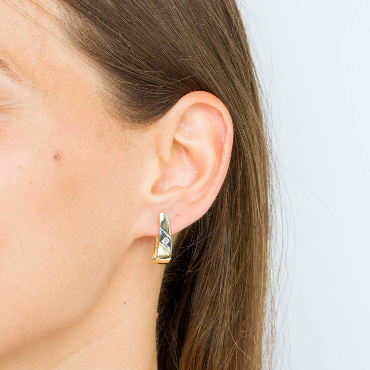 Kolczyki ze złota z białą cyrkonią