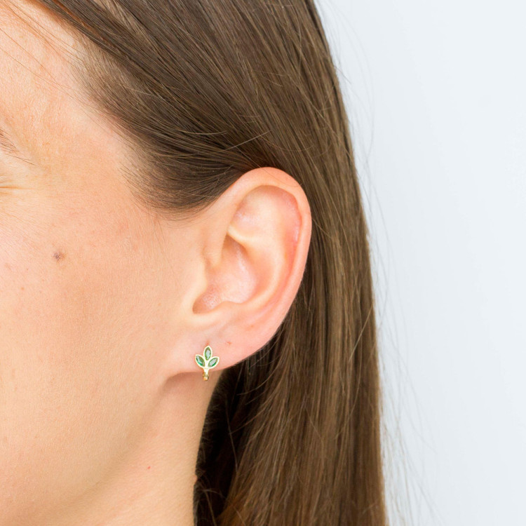 Kolczyki ze złota z listkami