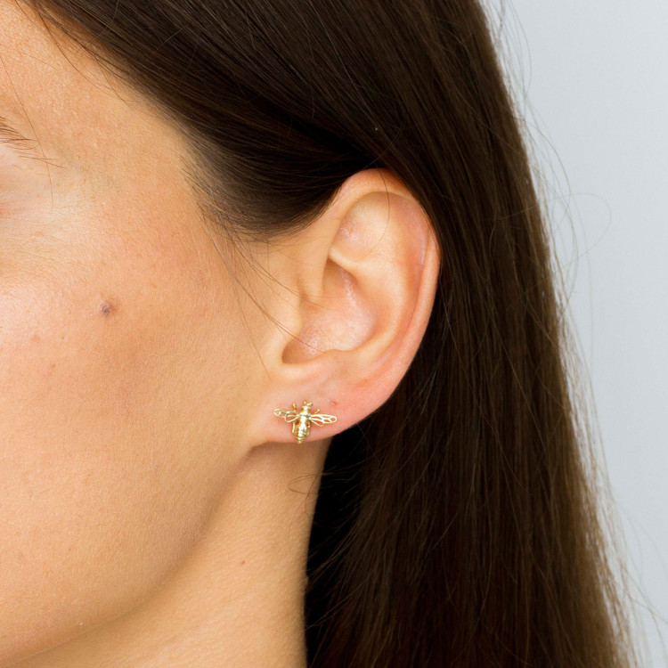 Kolczyki ze złota pszczółki