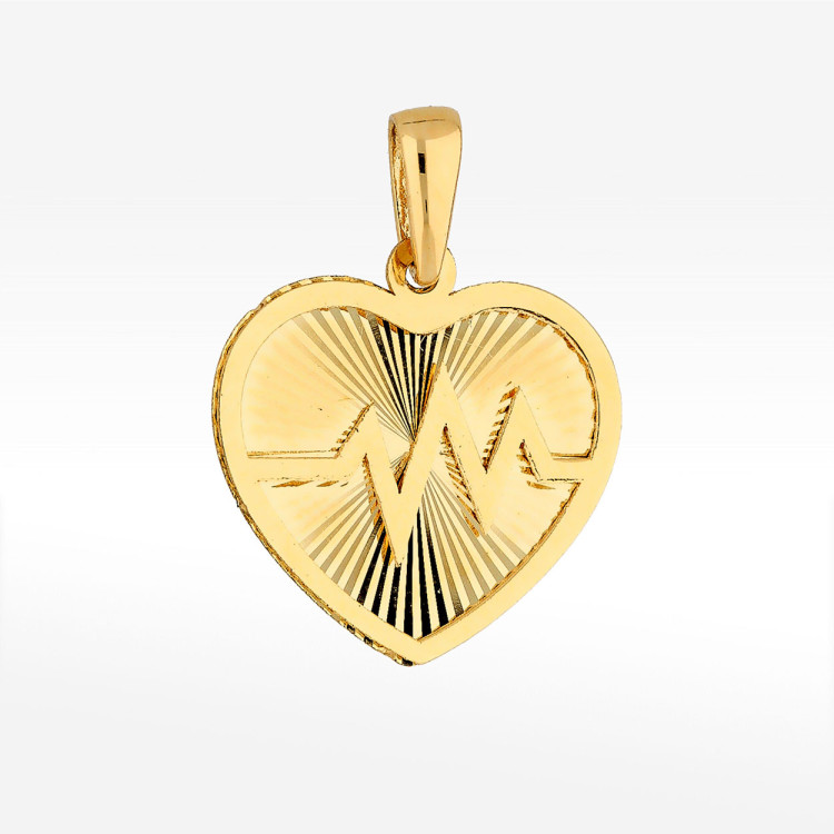 Zawieszka ze złota serce z pulsem życia