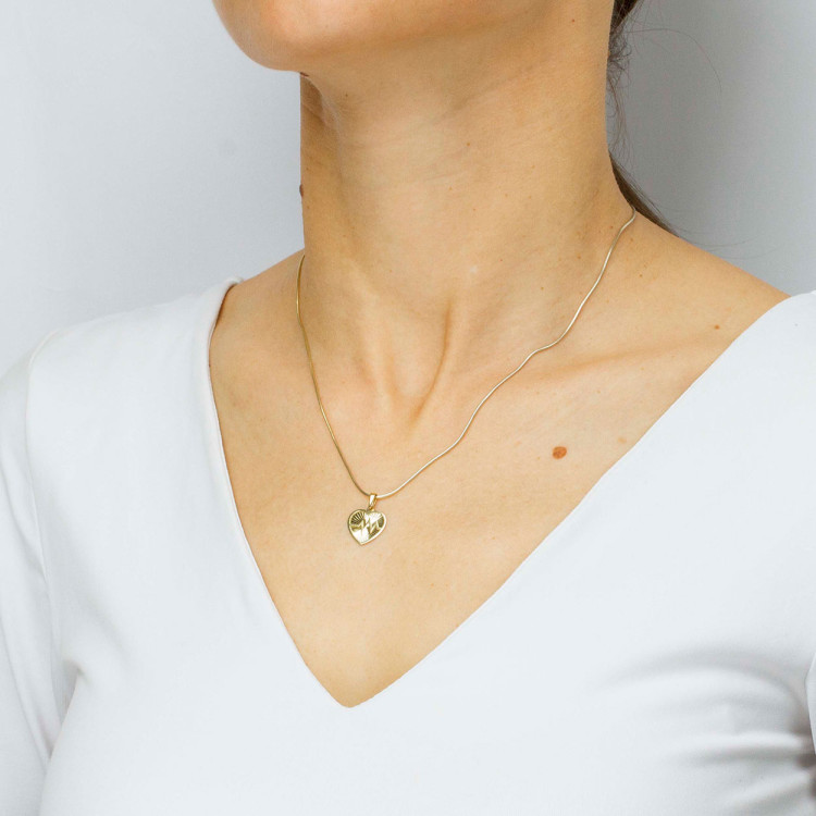 Zawieszka ze złota serce z pulsem życia