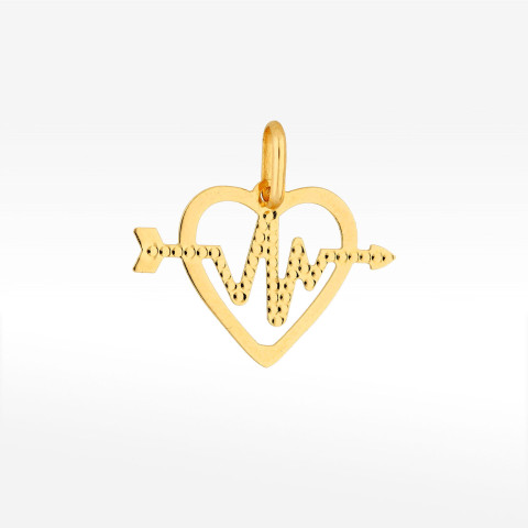 Zawieszka ze złota serce z pulsem życia