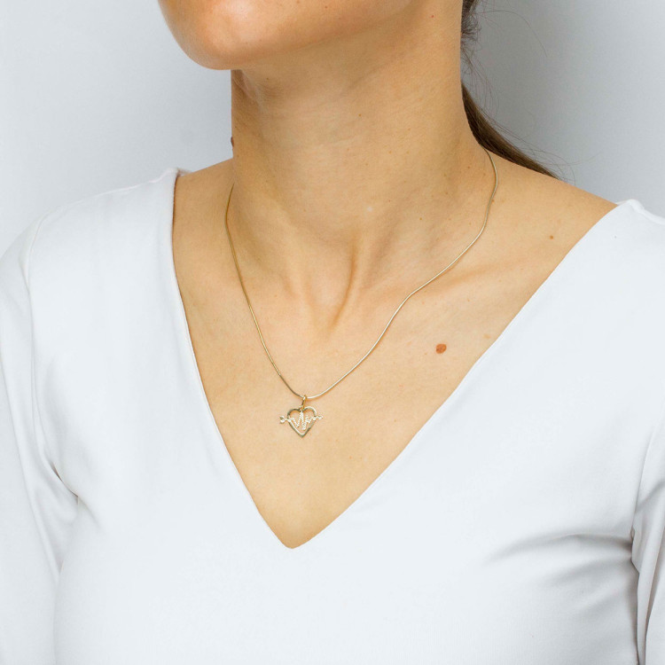 Zawieszka ze złota serce z pulsem życia