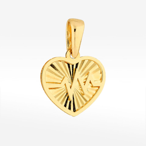 Zawieszka ze złota serce z pulsem życia