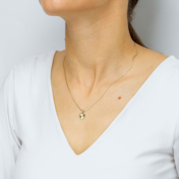 Zawieszka ze złota serce z pulsem życia