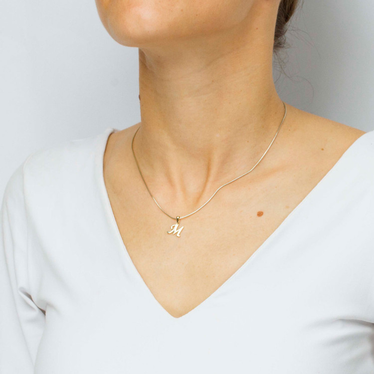 Zawieszka ze złota litera M