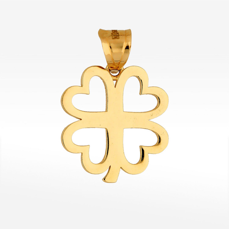 Zawieszka ze złota czterolistna koniczyna