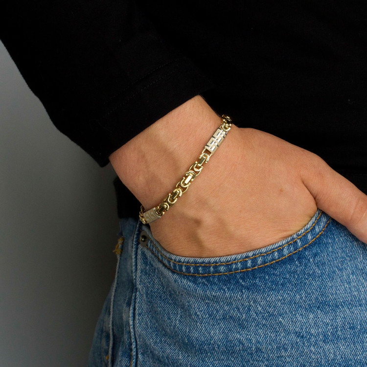 Bransoletka ze złota z wzorem greckim