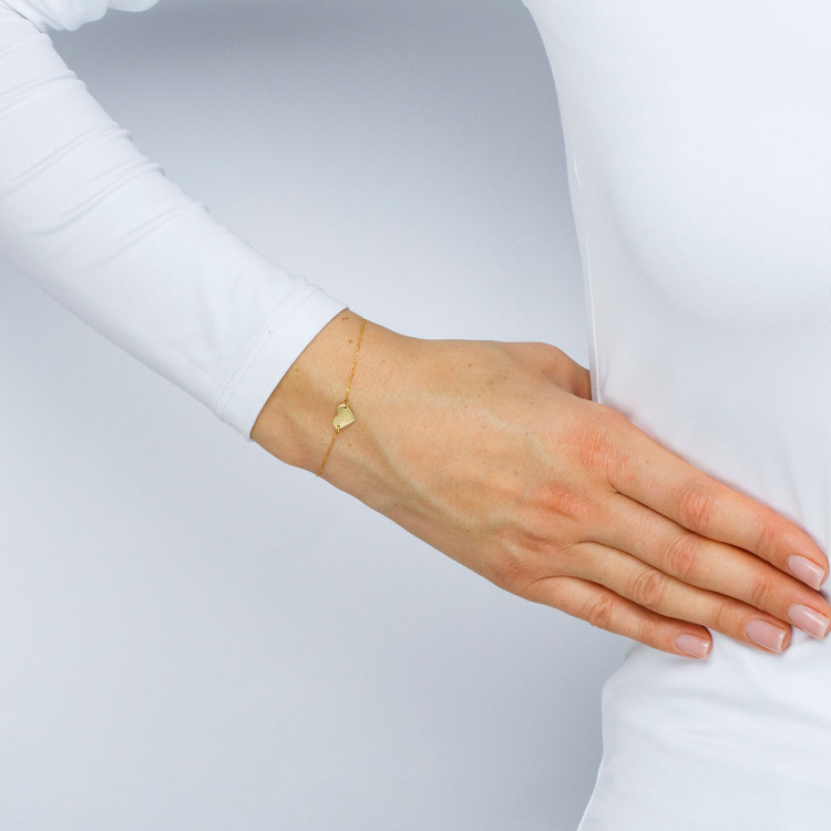 Bransoletka ze złota z sercem