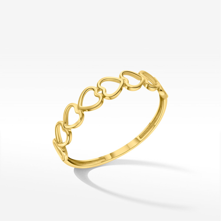 Pierścionek ze złota z sercami