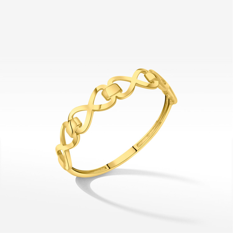 Pierścionek ze złota z nieskończonościami