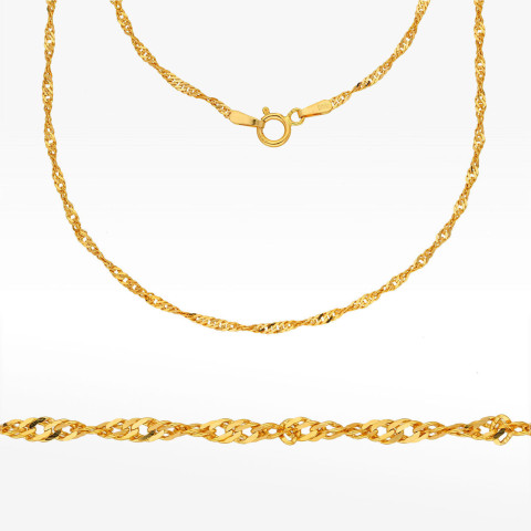 Łańcuszek ze złota singapur pełny