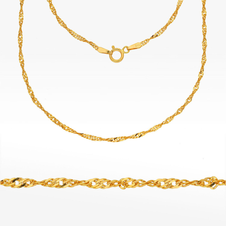 Łańcuszek ze złota singapur pełny