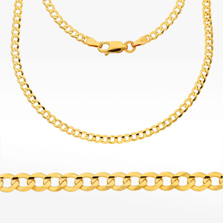 Łańcuszek ze złota pancerka pełny