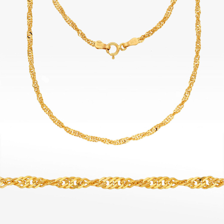 Łańcuszek ze złota singapur pełny