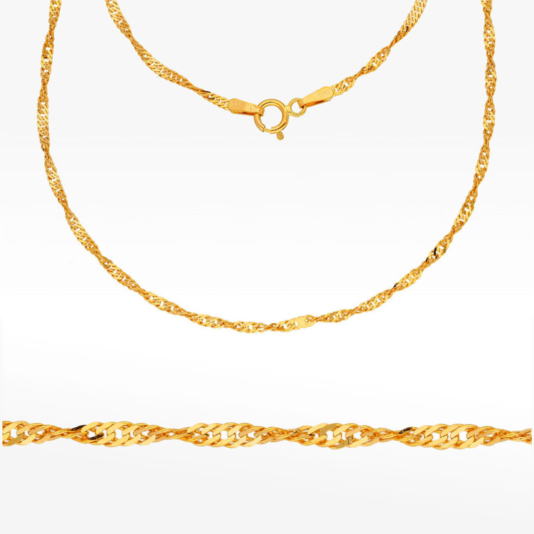 Łańcuszek ze złota singapur pełny