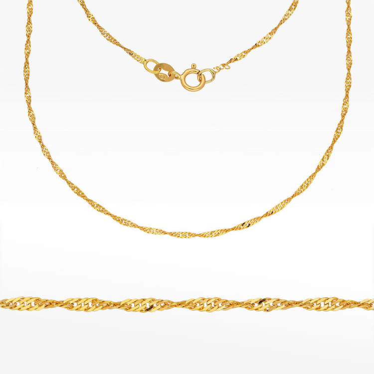 Łańcuszek ze złota singapur pełny