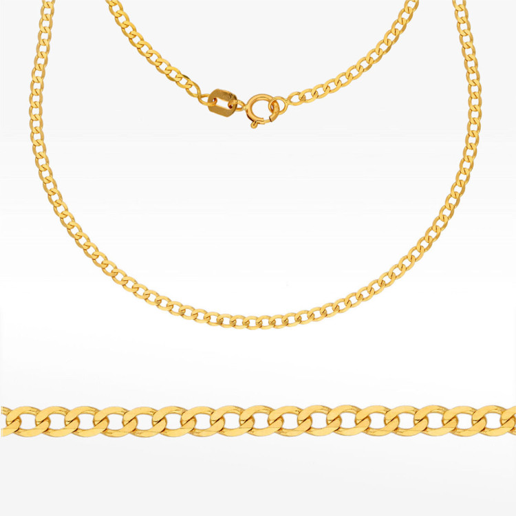 Łańcuszek ze złota pancerka pełny