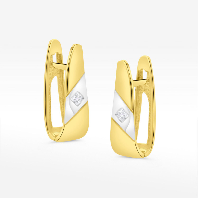 Kolczyki ze złota z białą cyrkonią