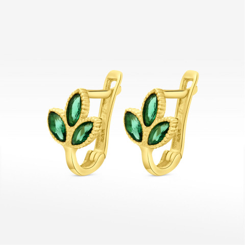 Kolczyki ze złota z listkami