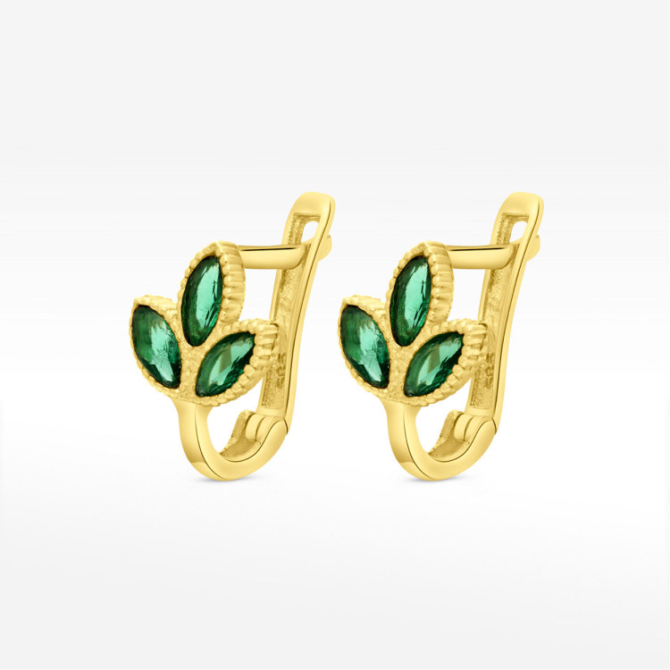 Kolczyki ze złota z listkami