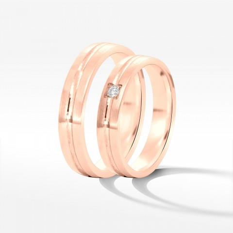 Obrączki ślubne z różowego złota 4mm półokrągłe