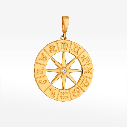 Zawieszka ze złota róża wiatrów