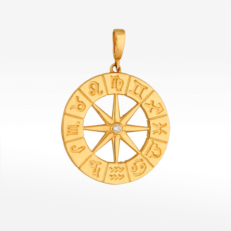 Zawieszka ze złota róża wiatrów