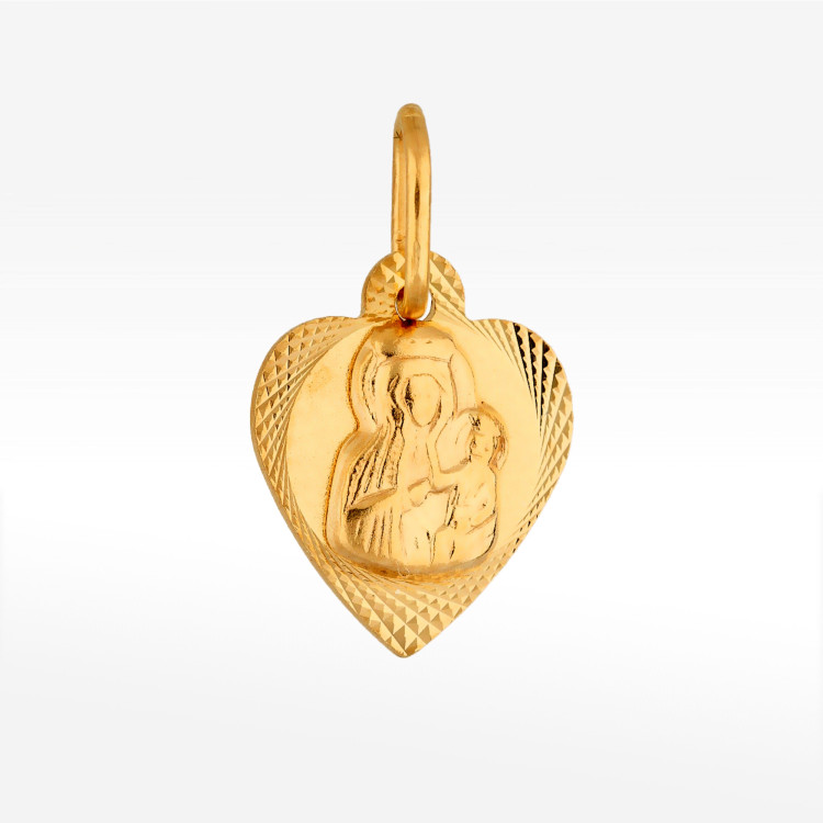Zawieszka ze złota medalik z matką boską
