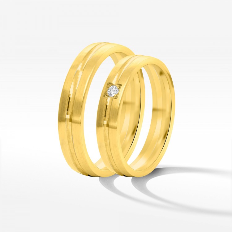 Obrączki ślubne z żółtego złota 4mm półokrągłe